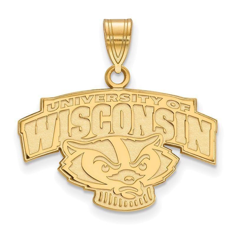 10ky LogoArt University of Wisconsin Medium Pendant - Seattle Gold Grillz