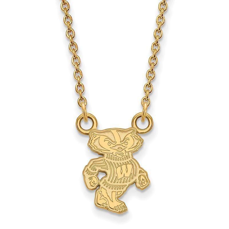10ky LogoArt University of Wisconsin Small Pendant w-Necklace - Seattle Gold Grillz
