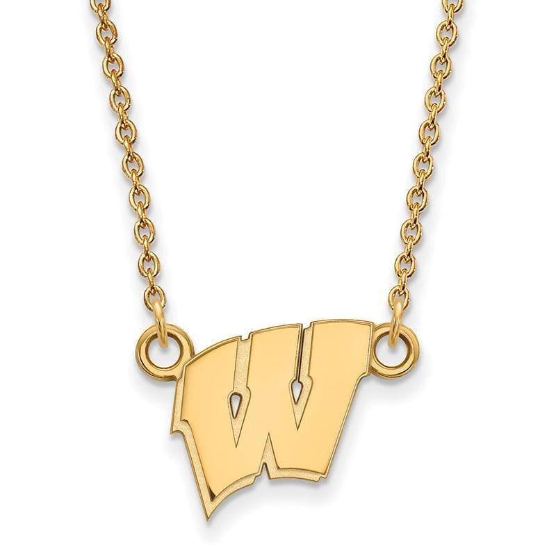 10ky LogoArt University of Wisconsin Small Pendant w-Necklace - Seattle Gold Grillz