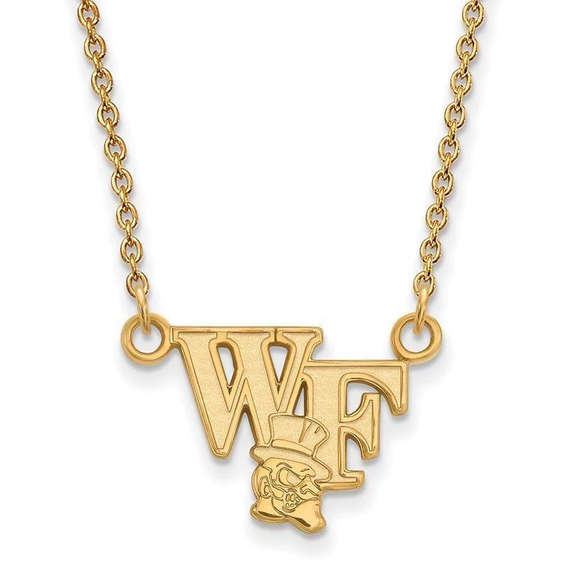 10ky LogoArt Wake Forest University Small Pendant w-Necklace - Seattle Gold Grillz
