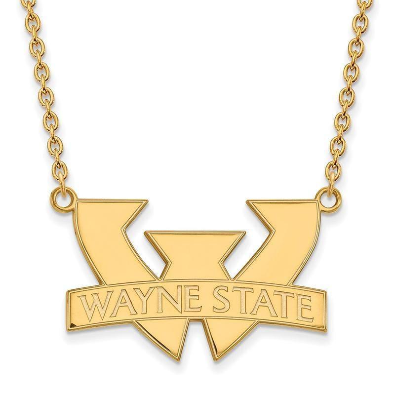 10ky LogoArt Wayne State University Large Pendant w-Necklace - Seattle Gold Grillz