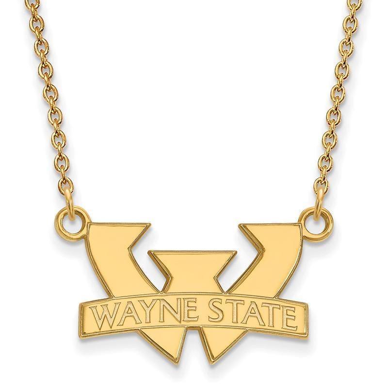 10ky LogoArt Wayne State University Small Pendant w-Necklace - Seattle Gold Grillz
