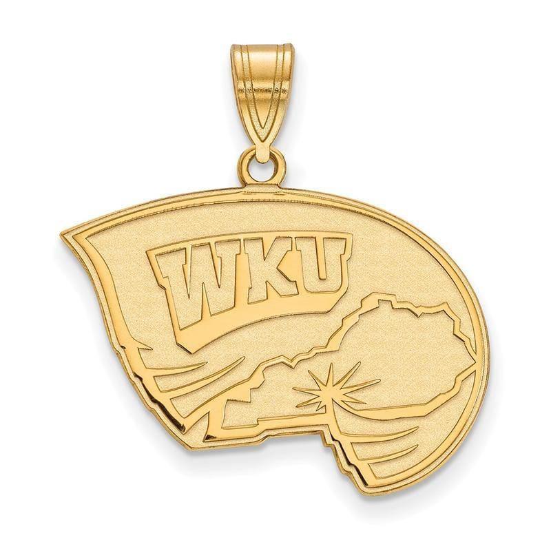 10ky LogoArt Western Kentucky University Large Pendant - Seattle Gold Grillz
