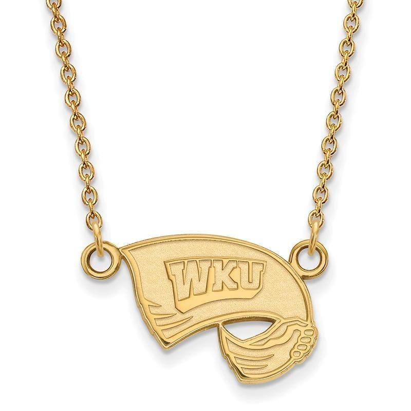 10ky LogoArt Western Kentucky University Small Pendant w-Necklace - Seattle Gold Grillz