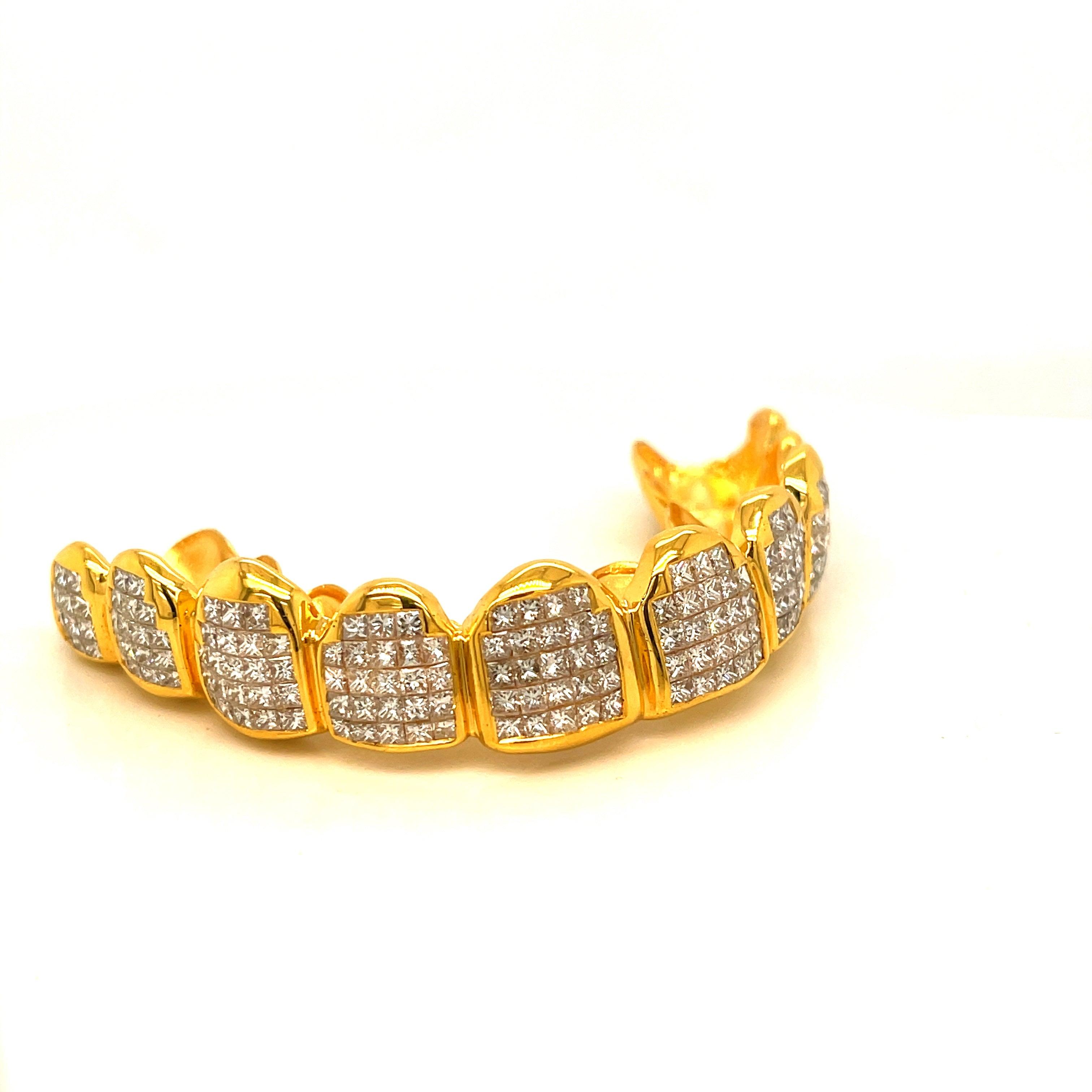 10pc 18k Gold Invisible Set Top Grillz - Seattle Gold Grillz