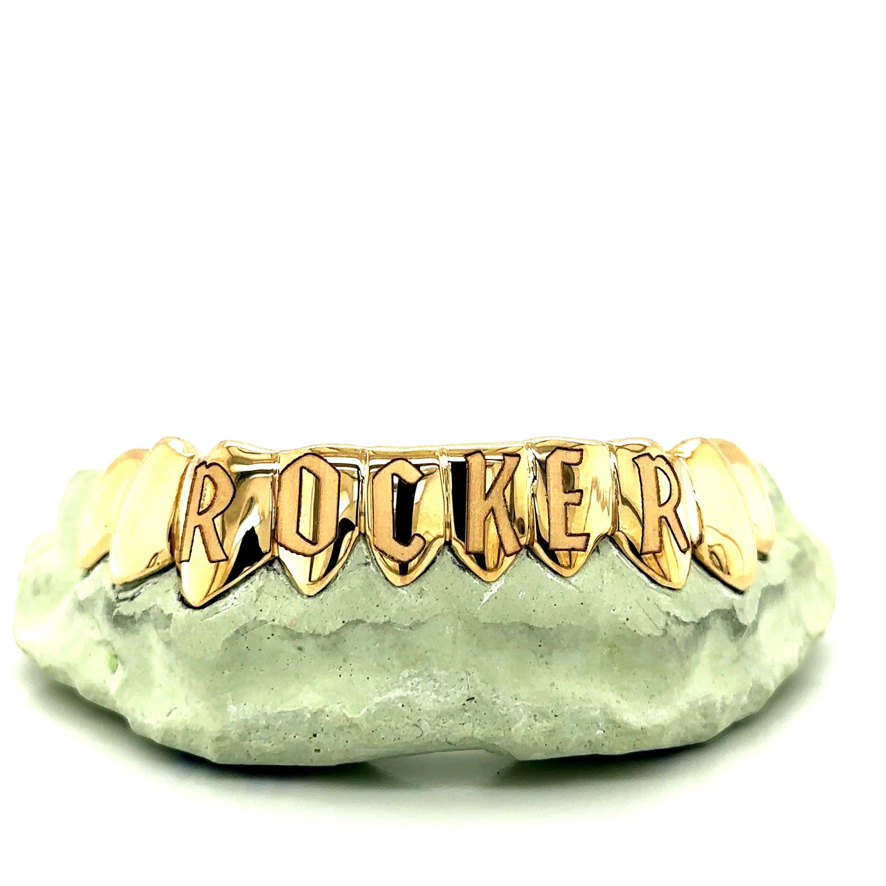 10pc Gold Bottom Letter Grillz - Seattle Gold Grillz