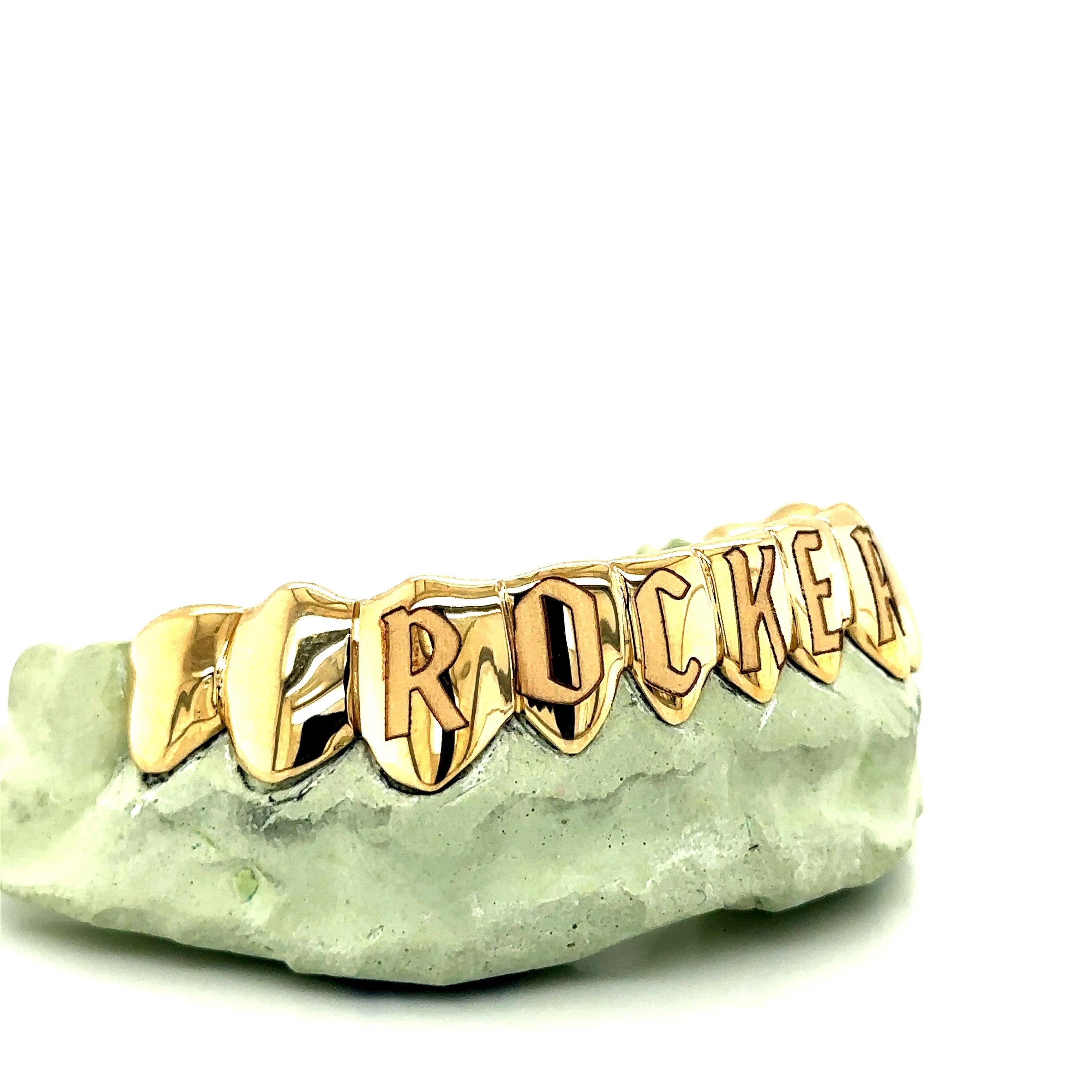 10pc Gold Bottom Letter Grillz - Seattle Gold Grillz