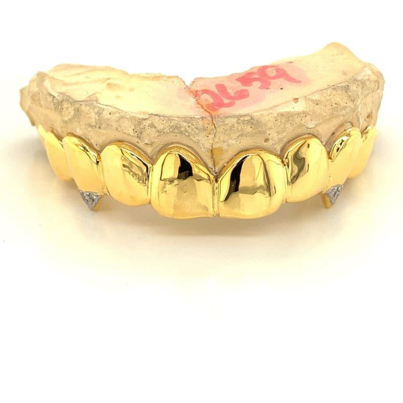 10pc Gold Ice Tip Fang Top Grillz - Seattle Gold Grillz