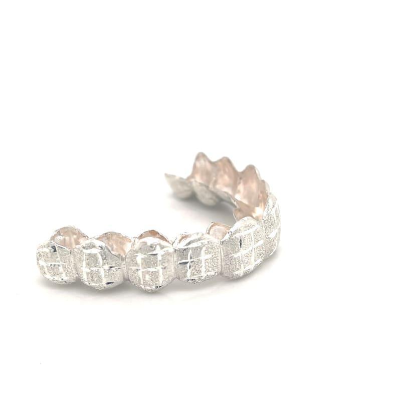 10pc Silver Dusted Bricks Grillz - Seattle Gold Grillz