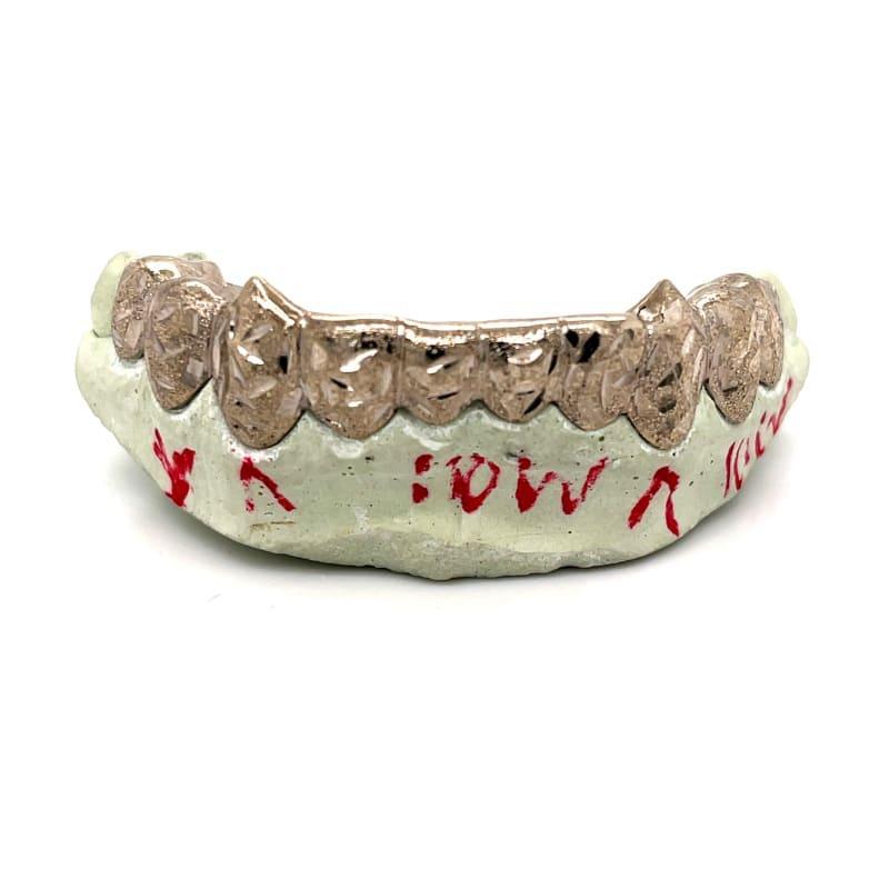 10pc White Gold Leaf Cut Grillz - Seattle Gold Grillz