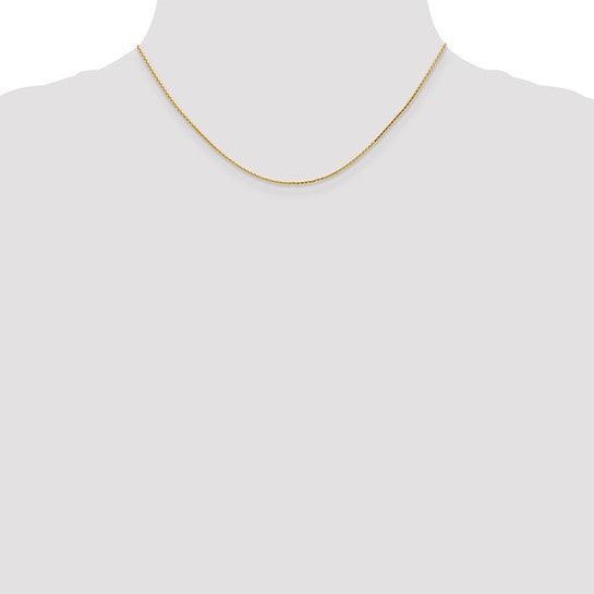 14K 1.0mm Diamond Cut Wheat Chain