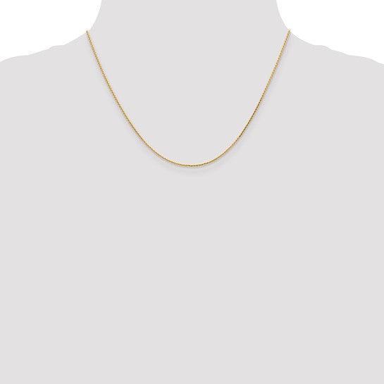 14K 1.0mm Diamond Cut Wheat Chain