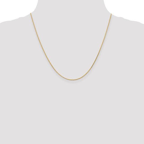 14K 1.0mm Diamond Cut Wheat Chain