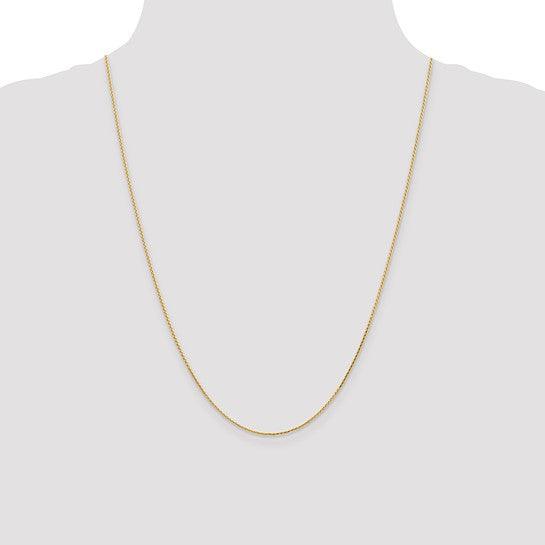 14K 1.0mm Diamond Cut Wheat Chain