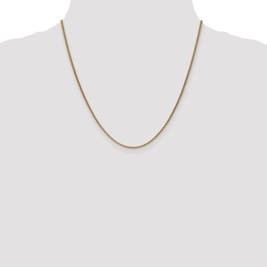 14k 1.65mm Solid Polished Spiga Chain