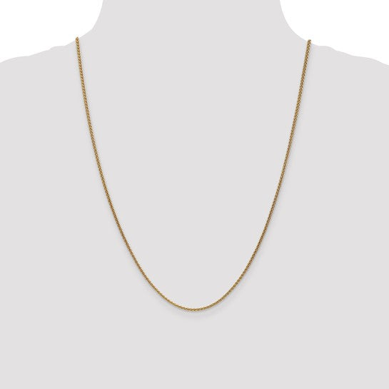 14k 1.65mm Solid Polished Spiga Chain