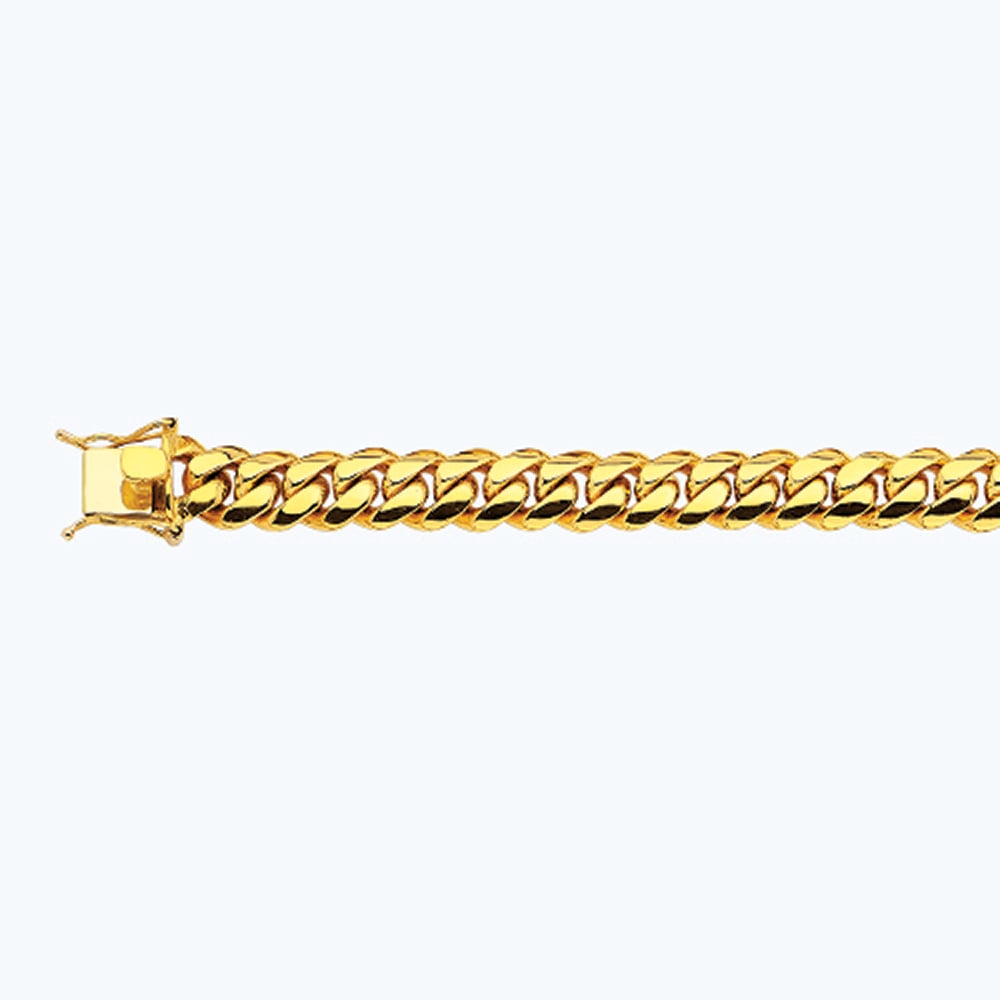14K Yellow Gold 12mm Solid Supreme Miami Cuban Link Chain