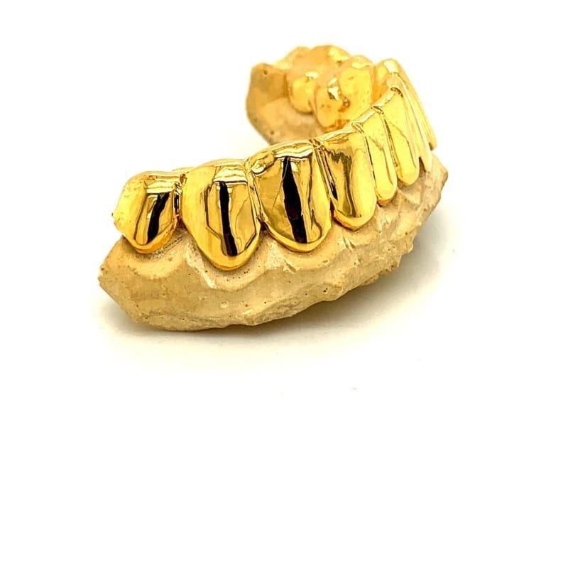 12pc Gold High Polished Bottom Grillz - Seattle Gold Grillz