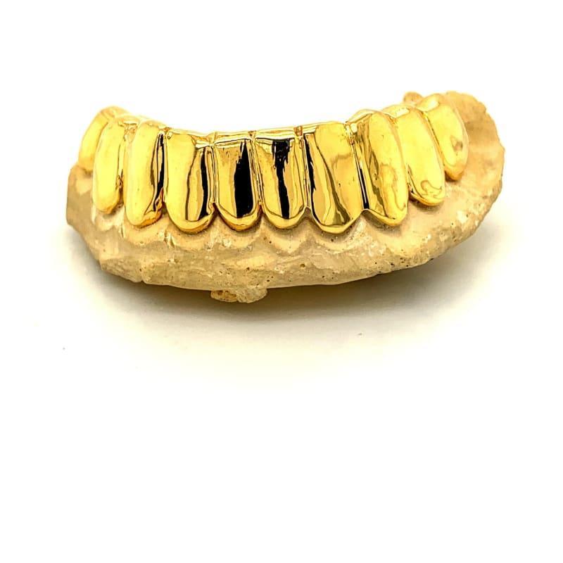 12pc Gold High Polished Bottom Grillz - Seattle Gold Grillz