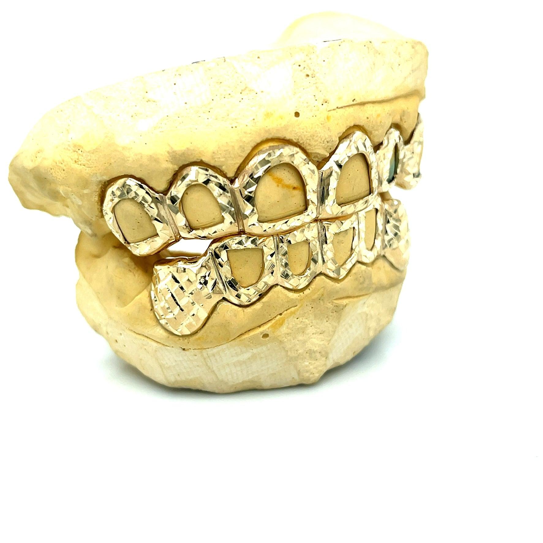 12pc Gold Open Trillion Cut Grillz - Seattle Gold Grillz