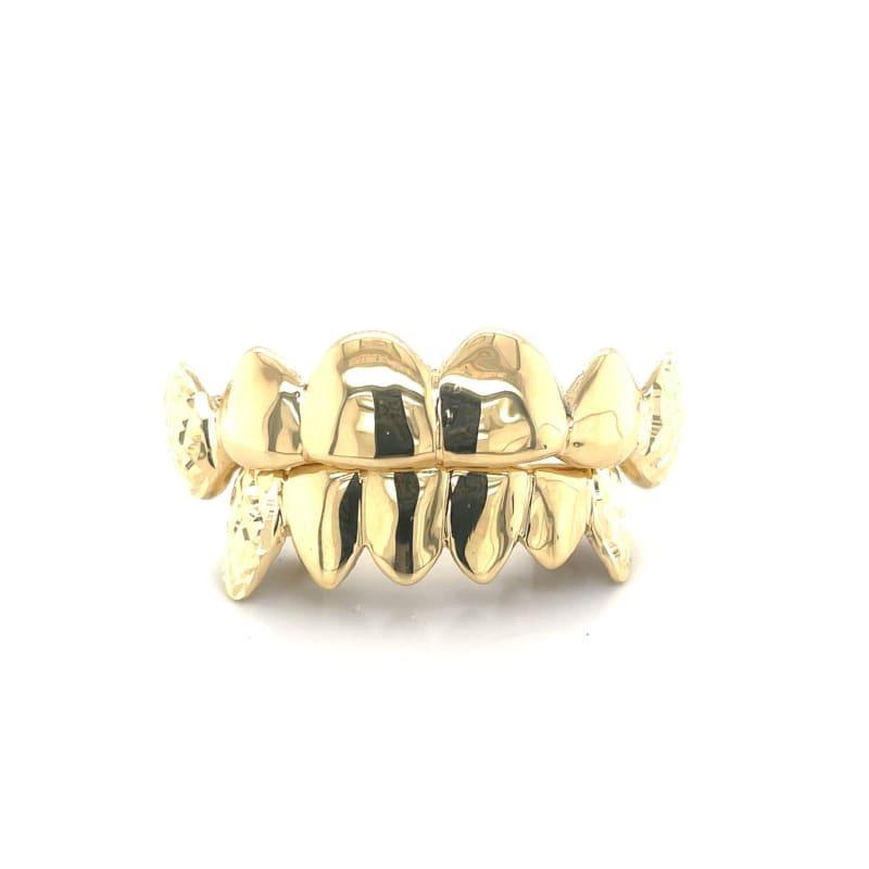 12pc Gold Trillion Cut Fang Grillz - Seattle Gold Grillz