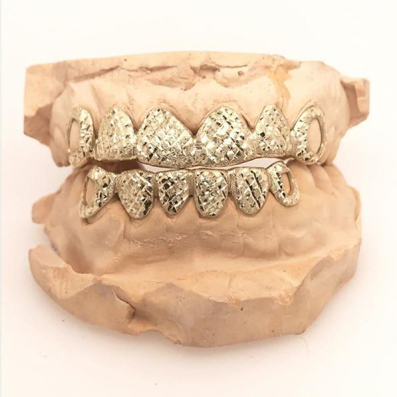 12pc Gold Trillion Open Face Grillz - Seattle Gold Grillz