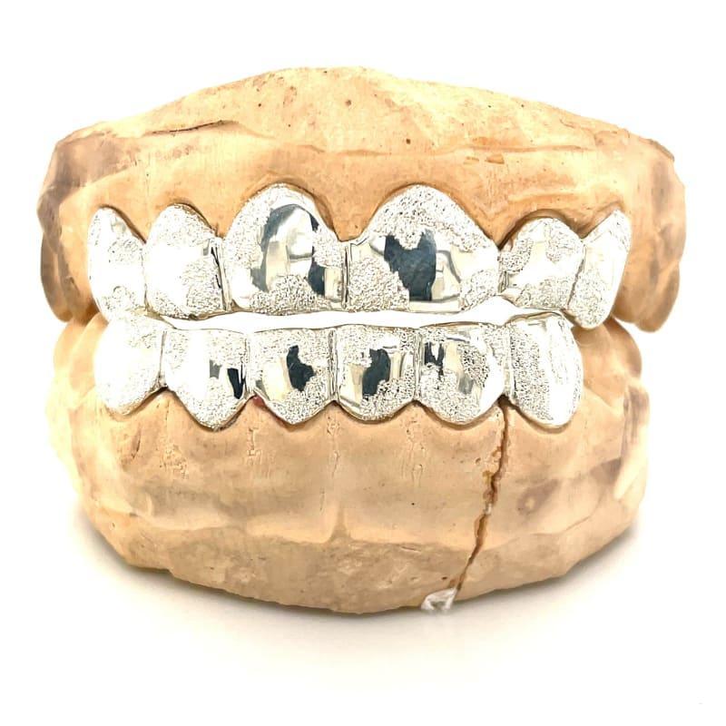 12pc Silver Earth Cut Grillz - Seattle Gold Grillz