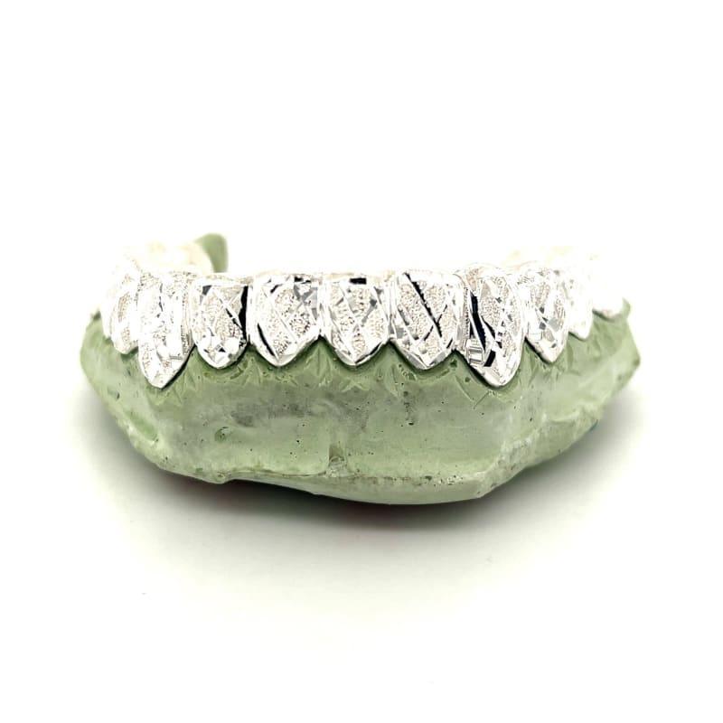 12pc Silver Snowflake Bottom Grillz - Seattle Gold Grillz