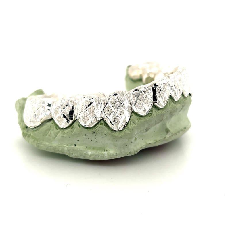 12pc Silver Snowflake Bottom Grillz - Seattle Gold Grillz