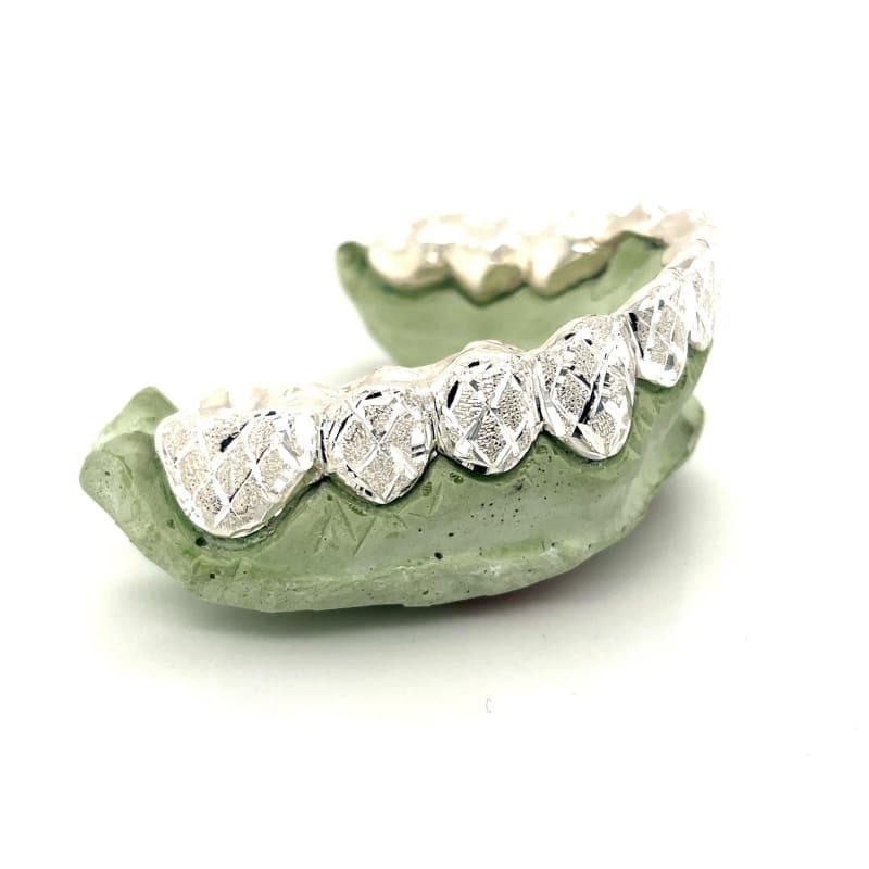 12pc Silver Snowflake Bottom Grillz - Seattle Gold Grillz