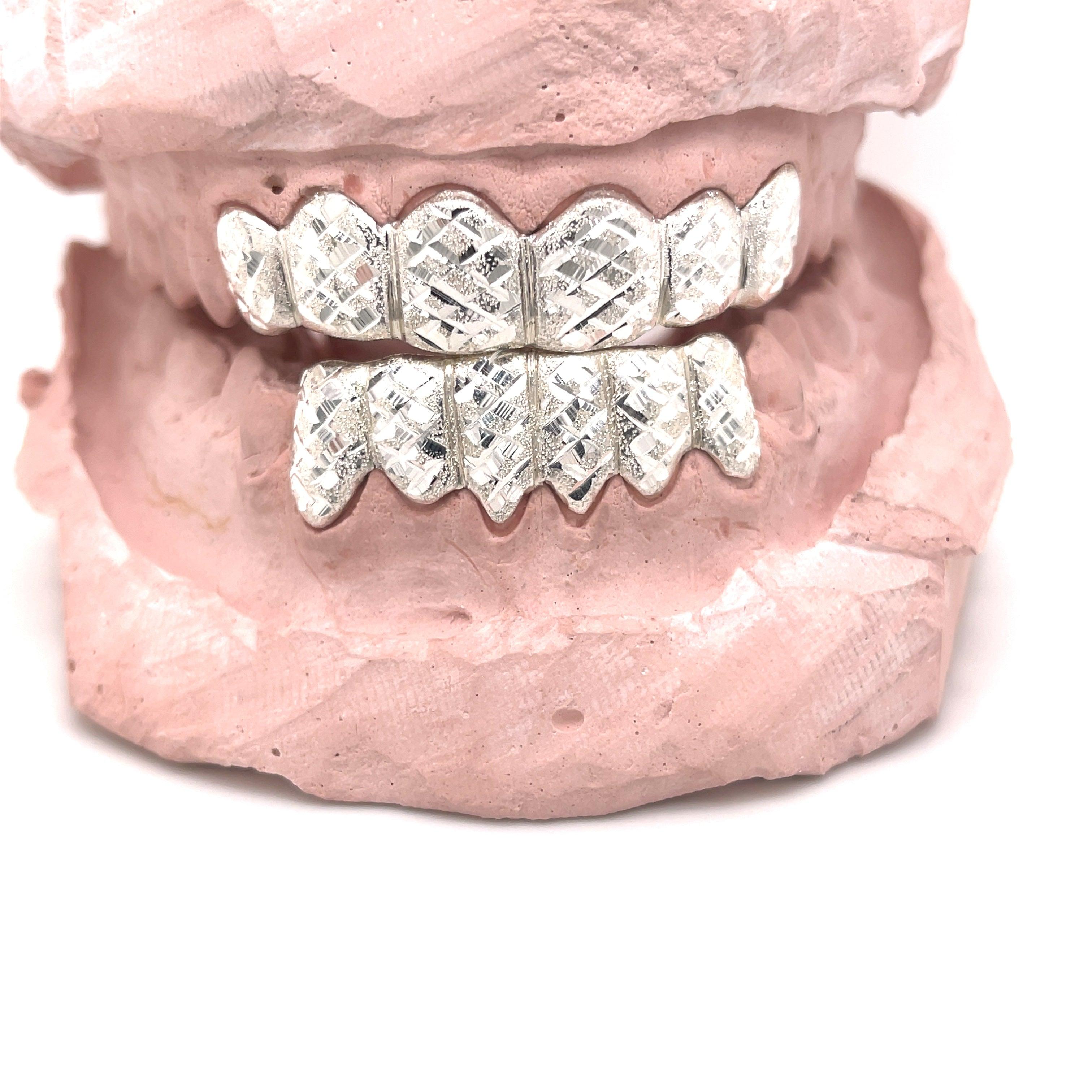 12pc Silver Snowflake Grillz - Seattle Gold Grillz