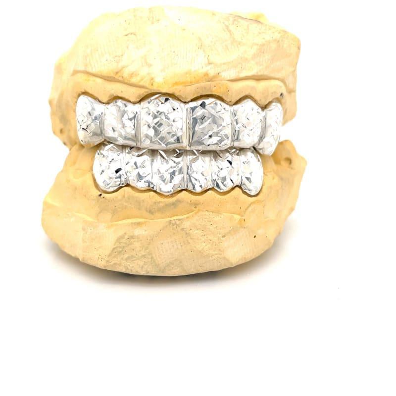 12pc Silver Trillion Cut Grillz - Seattle Gold Grillz