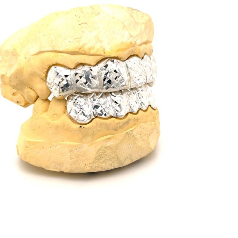 12pc Silver Trillion Cut Grillz - Seattle Gold Grillz