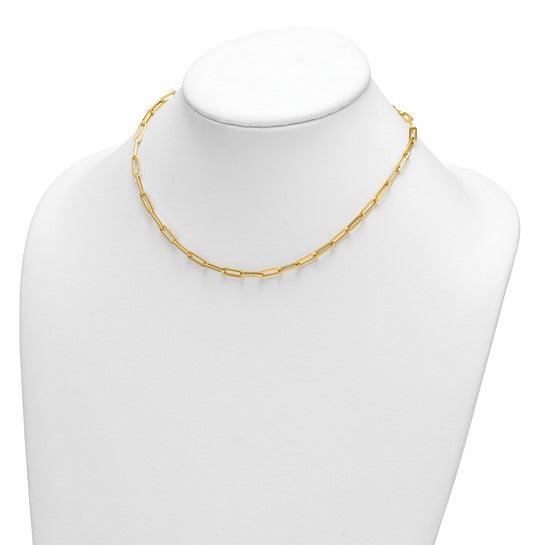 14k Gold 4.0mm Flat Paperclip Necklaces