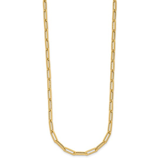 14k Gold 4.0mm Flat Paperclip Necklaces