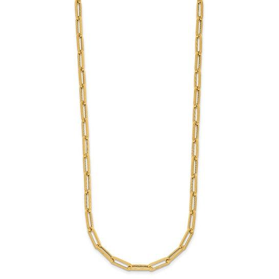 14k Gold 4.0mm Flat Paperclip Necklaces