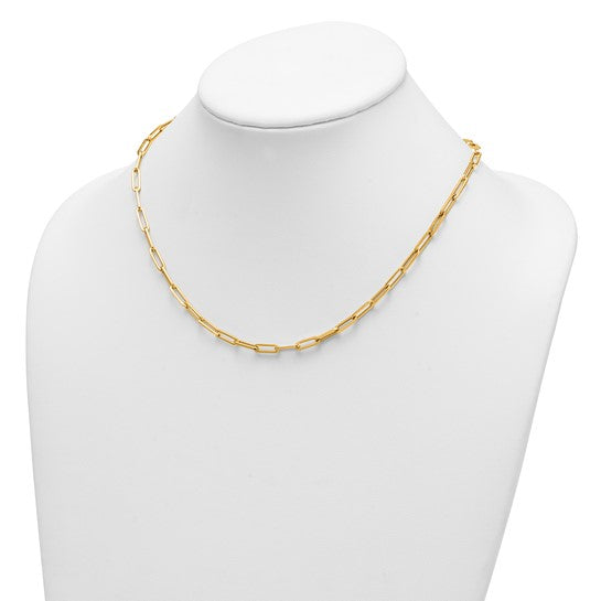 14k Gold 4.0mm Flat Paperclip Necklaces