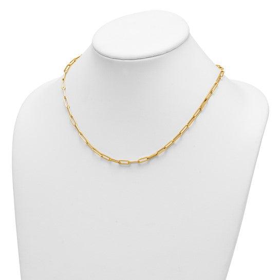14k Gold 4.0mm Flat Paperclip Necklaces