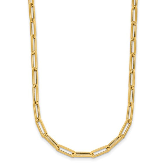 14k Gold 4.0mm Flat Paperclip Necklaces