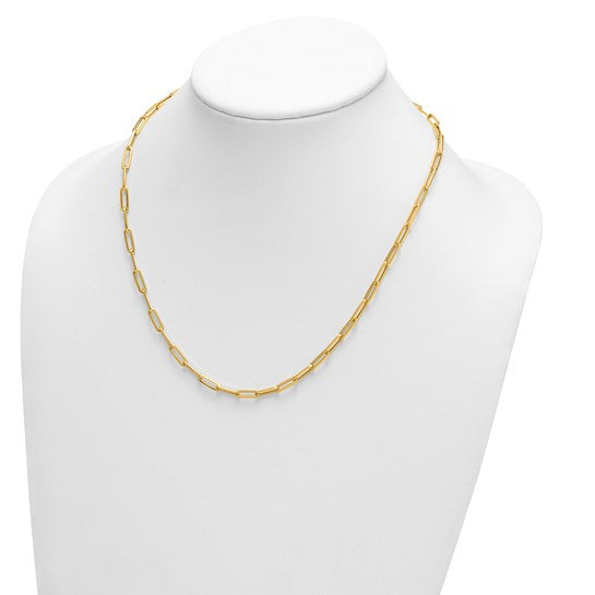 14k Gold 4.0mm Flat Paperclip Necklaces