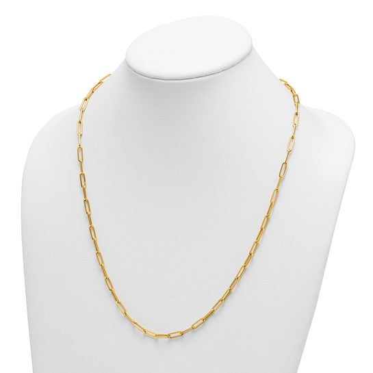 14k Gold 4.0mm Flat Paperclip Necklaces