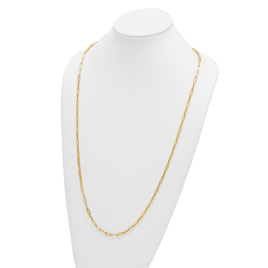 14k Gold 4.0mm Flat Paperclip Necklaces