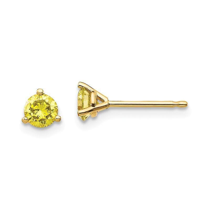 14k 0.50ct Yellow Diamond Stud Earrings - Seattle Gold Grillz