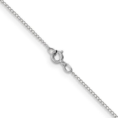 14k 0.5mm White Gold Carded Curb Chain - Seattle Gold Grillz