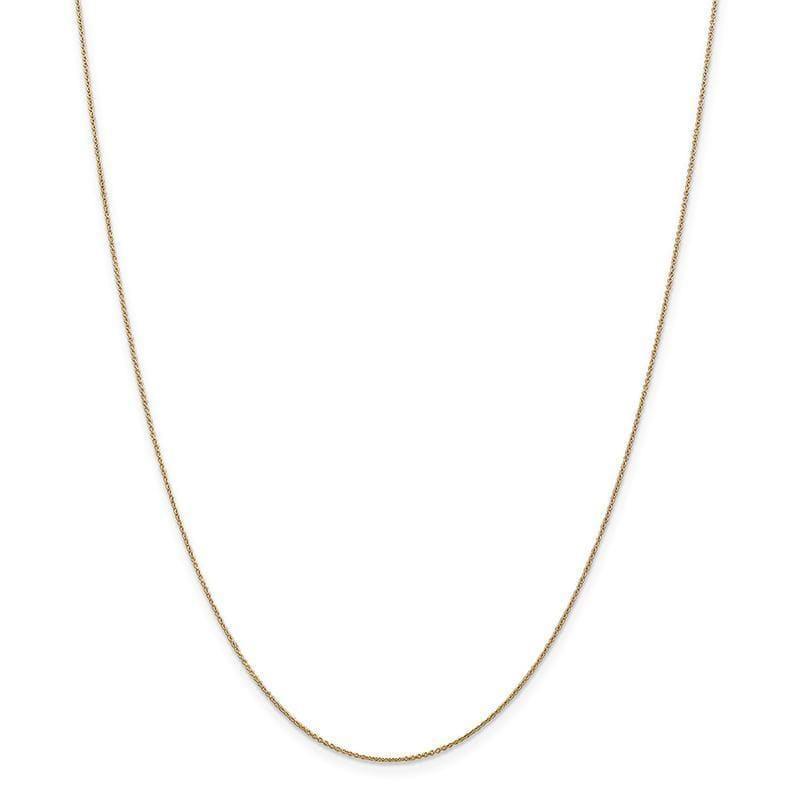 14k 0.75mm Solid Polished Cable Chain - Seattle Gold Grillz