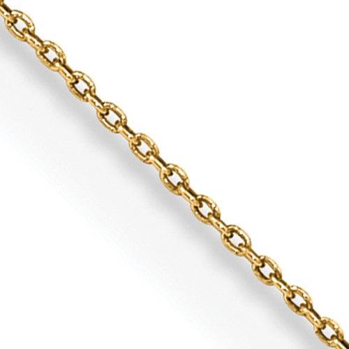 14k 0.75mm Solid Polished Cable Chain - Seattle Gold Grillz