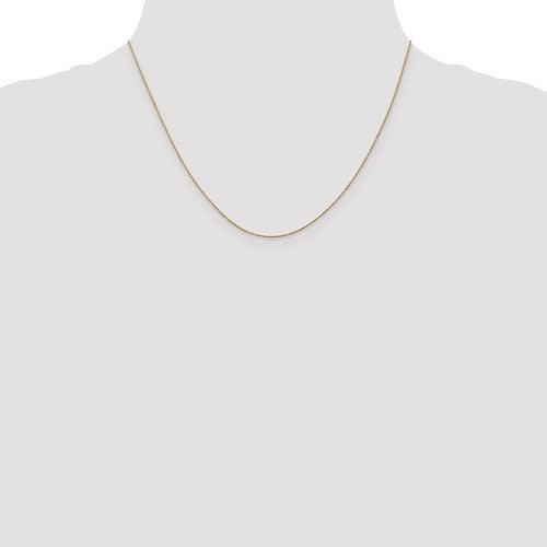 14k 0.75mm Solid Polished Cable Chain - Seattle Gold Grillz