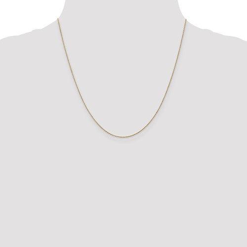 14k 0.75mm Solid Polished Cable Chain - Seattle Gold Grillz