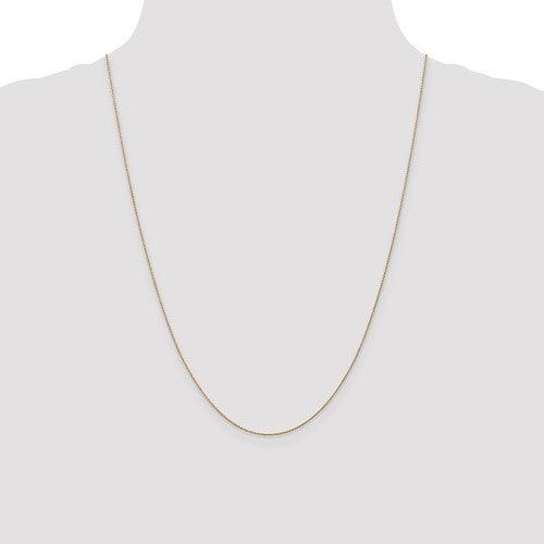 14k 0.75mm Solid Polished Cable Chain - Seattle Gold Grillz