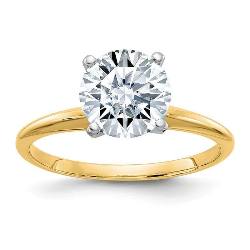 14k 0.80ct 6 mm Round Colorless Moissanite Solitaire Ring - Seattle Gold Grillz